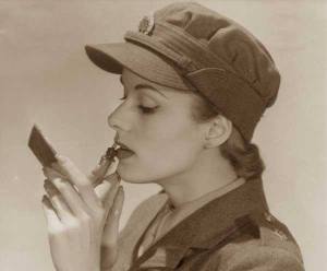 ATS Girl applies Miner Lipstick Auxiliary Territorial Service